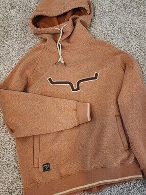 🤠Kimes Ranch Two Scoops Womens Cowl Neck Hoodie Rust Brown  Sz L UNISEX WESTERN